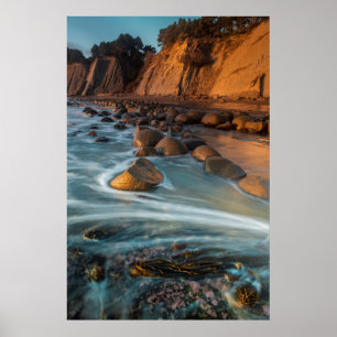 Affiches Vague le long de la plage, Californie