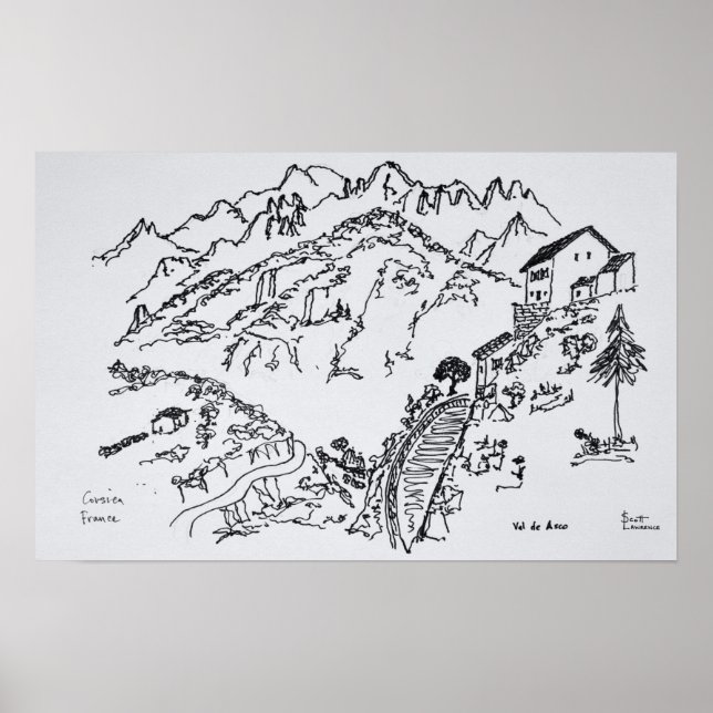 Affiches Val d'Asco | Corse, France (Devant)
