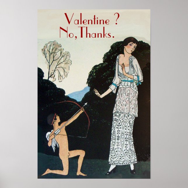 AFFICHES VALENTINE ? NON, MERCI / RETRO ANTI SAINT-VALENTIN (Devant)