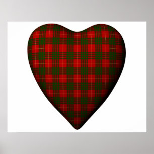 Affiches Valentine Red Heart Scottish Cameron Tartan