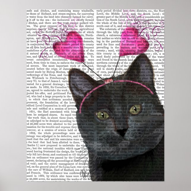 Affiches Valentines de chat noir (Devant)