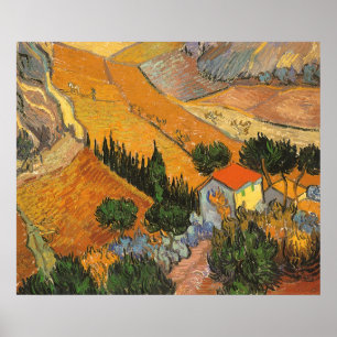 Affiches Vallée avec Plowman par Vincent van Gogh