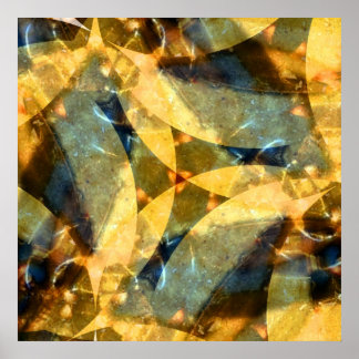 Affiches Valse en verre de mer en bleu et or