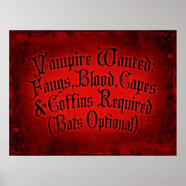 Affiches Vampire Recherché (Devant)