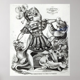 Affiches Van Amburgh le plus docile brutal, 1838
