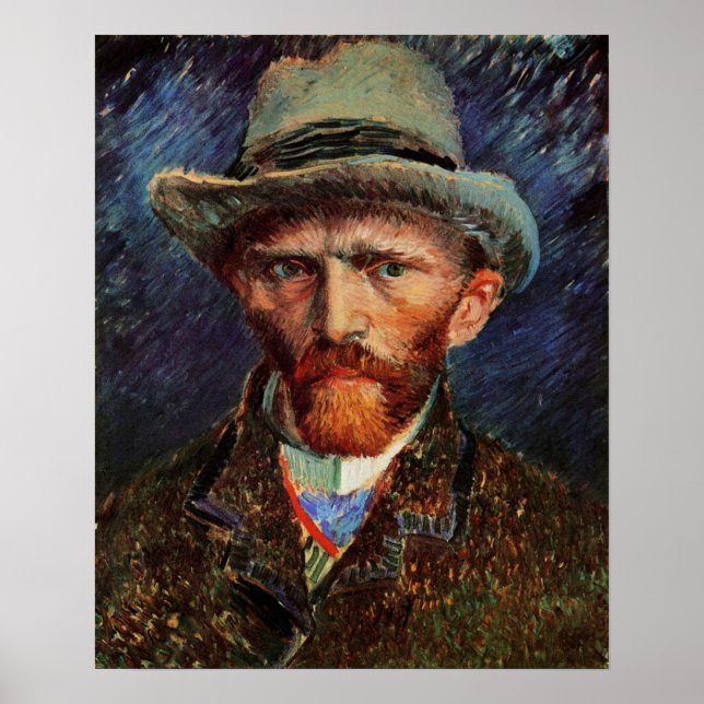 Affiches Van Gogh ; Autoportrait au chapeau de feutre gris (Devant)