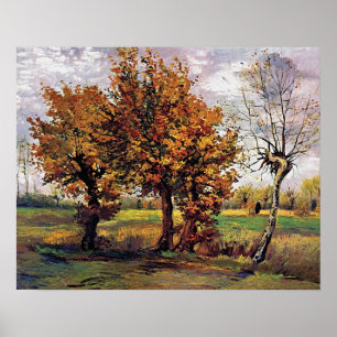 Affiches Van Gogh - Autumn Landscape With Four Trees