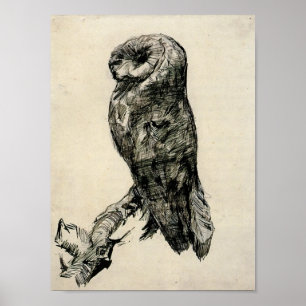 Affiches Van Gogh - Barn Owl vu du côté