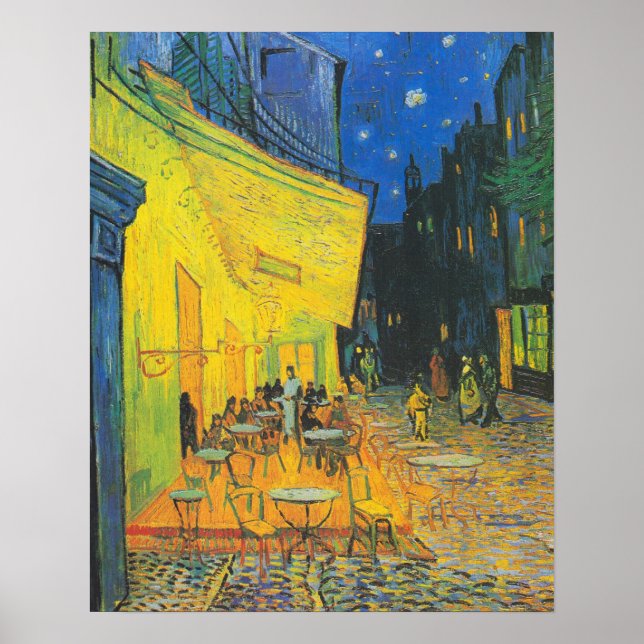 Affiches Van Gogh Café Terrasse Rue Française Scène (Devant)