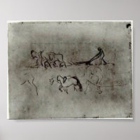 Van Gogh - Esquisses de poussettes paysannes avec 