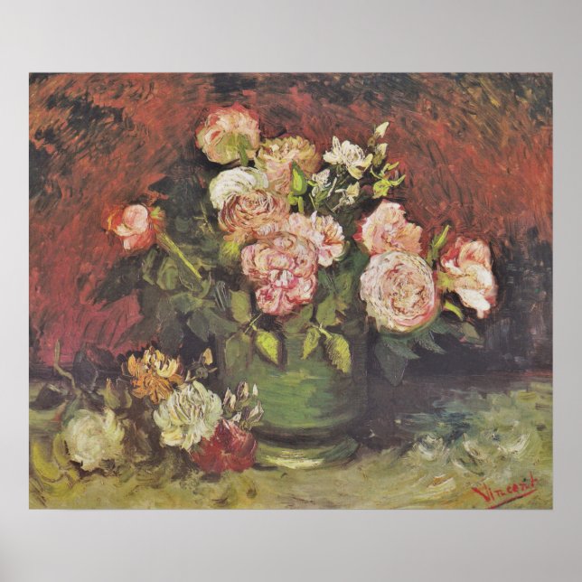 Affiches Van Gogh Peonies et galerie d'art floral RoseHD (Devant)
