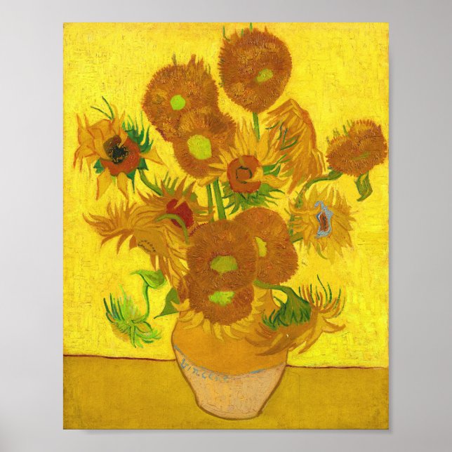 Affiches Van Gogh Quinze Tournesols Dans Un Vase Art (Devant)