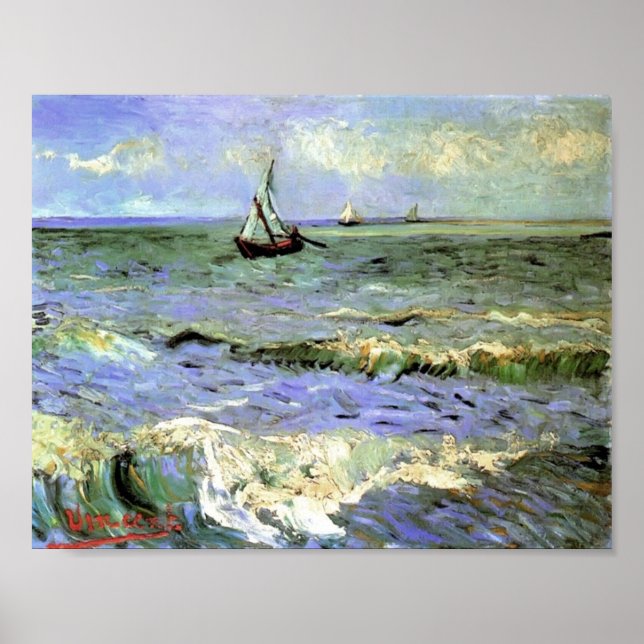 Affiches Van Gogh - Seascape at Saintes-Maries (Devant)