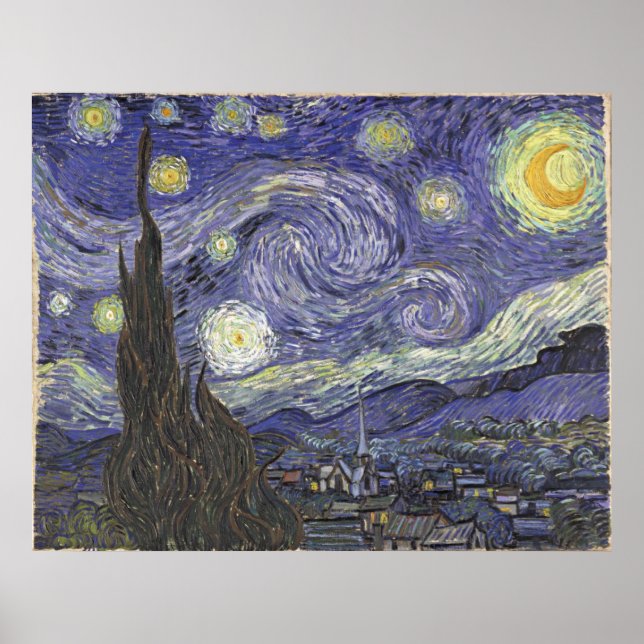 Affiches van Gogh - Starry Night (1889) (Devant)