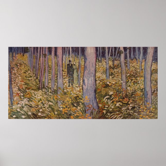 Affiches Van Gogh's "UnderGrowth with Two Figures" (1890) (Devant)
