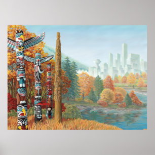 Affiches Vancouver Art Print Vancouver Totem Pole Peinture
