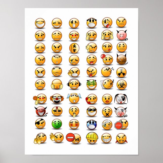 Affiches Variations of a Face emoticon (Devant)