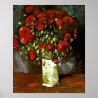 Vase avec des papillons rouges Van Gogh Art