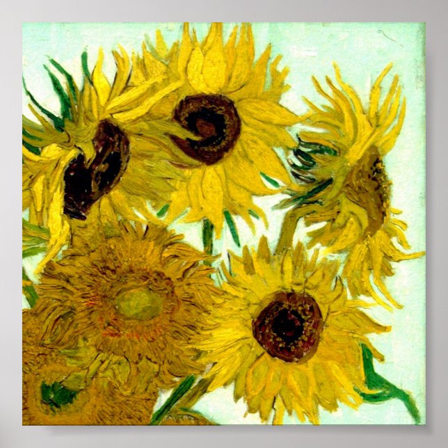 Affiches Vase avec douze tournesols, Van Gogh Art (Devant)