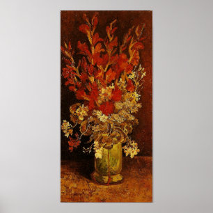 Affiches Vase avec Gladioli & Carnations Van Gogh Art