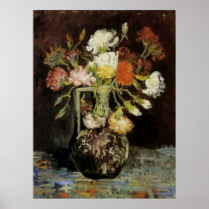 Affiches Vase avec oeillets blancs par Vincent van Gogh