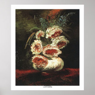 Affiches Vase avec pivoines par Vincent van Gogh