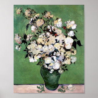 Affiches Vase avec roses roses roses (F682) Van Gogh Art