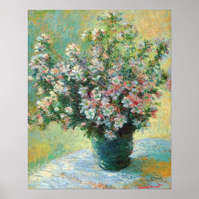 Affiches Vase de fleurs Art raffiné Claude Monet (Devant)