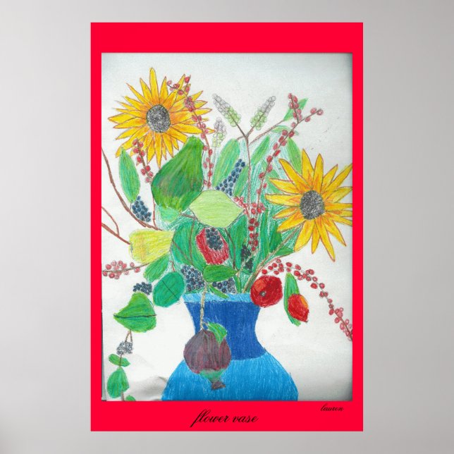 Affiches Vase de fleurs par Lauren (Devant)