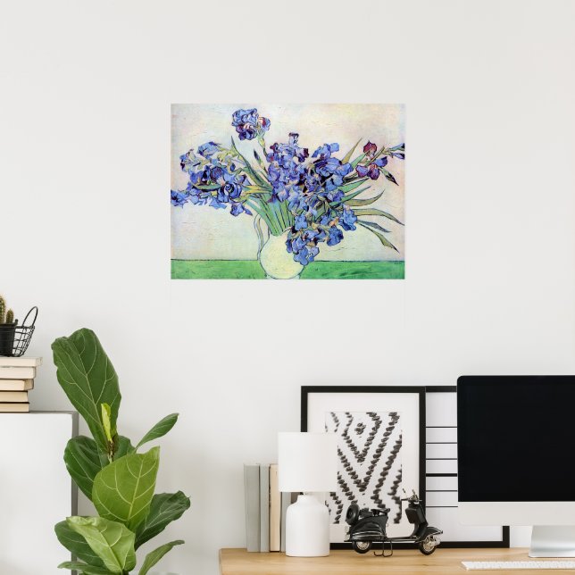 Affiches Vase Still Life avec Irises par Vincent van Gogh (Bureau à domicile)