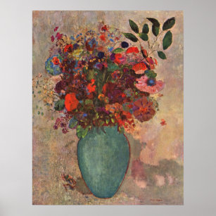 Affiches Vase turque par Odilon Redon, Fleurs Vintages Art