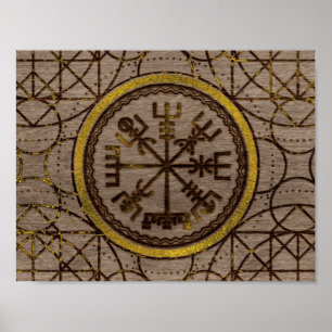 Affiches Vegvisir. Navigation magique Viking Compass