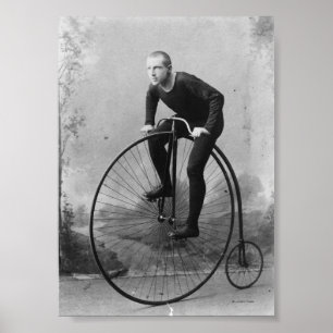 Affiches Vélo avec grande roue avant