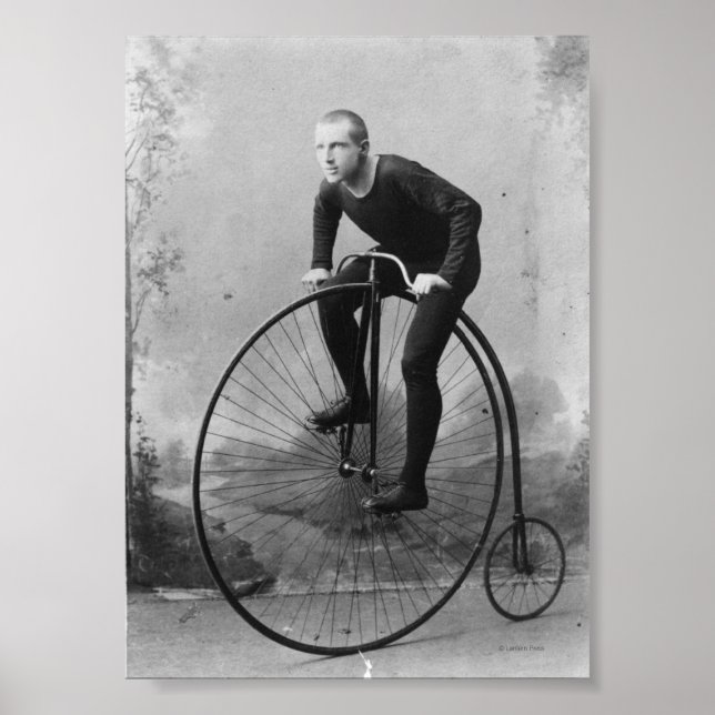 Affiches Vélo avec grande roue avant (Devant)