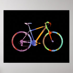 Affiches vélo coloré sur noir