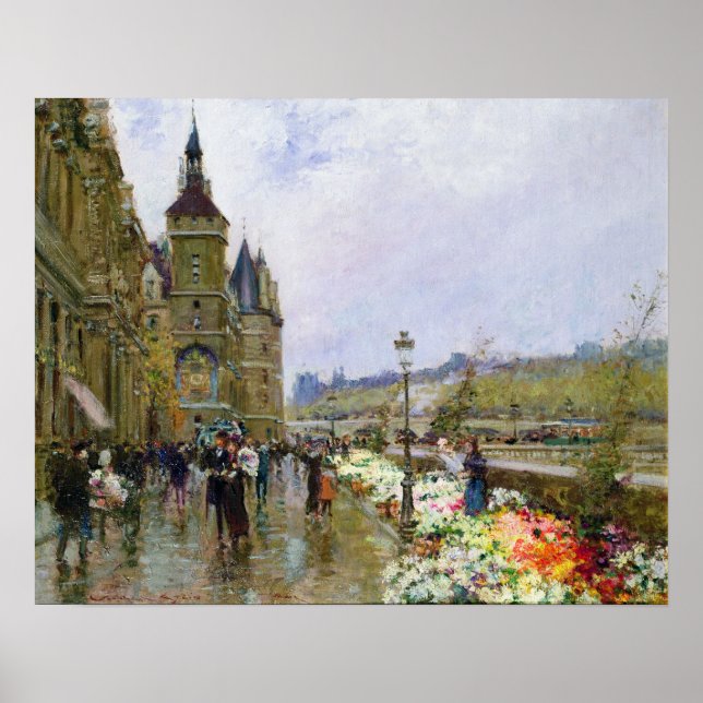Affiches Vendeurs de fleurs sur la Seine (Devant)
