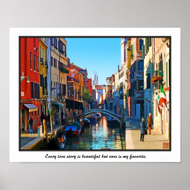 Affiches Venice Alley avec Citation d'amour (Devant)