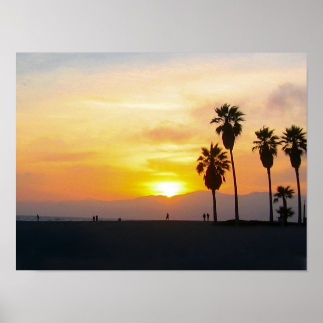 Affiches Venice Beach California Sunset (Devant)