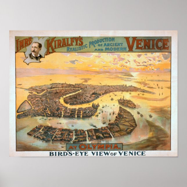 Affiches Venise ancienne et moderne à Olympia Vue aérienne (Devant)