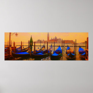 Affiches Venise Grand Canal & Gondolas Italie Voyage