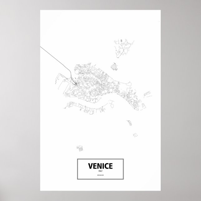 Affiches Venise (Île), Italie (noir sur blanc) (Devant)