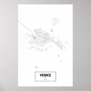 Affiches Venise (île), Italie (noir sur blanc)