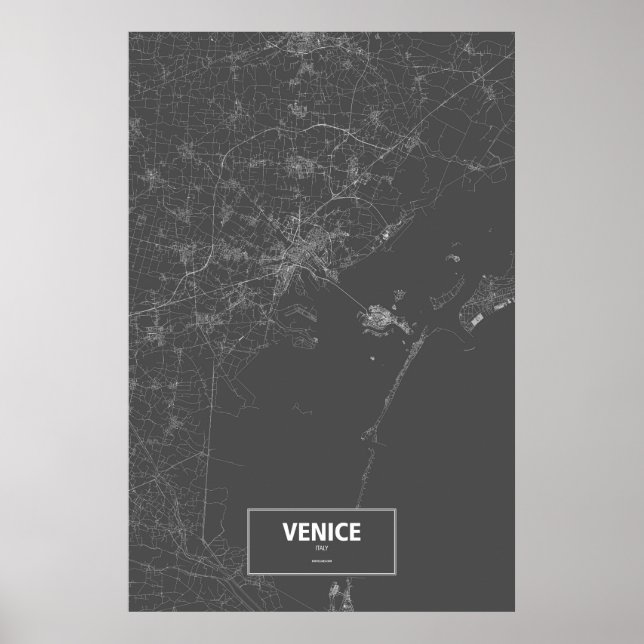 Affiches Venise, Italie (blanc sur noir) (Devant)