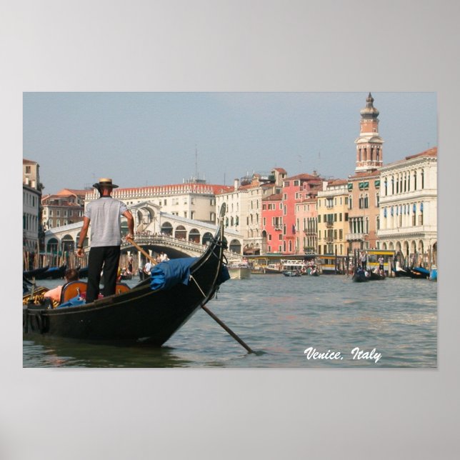 Affiches Venise, Italie Canal Gondola Imprimer (Devant)