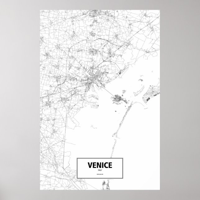 Affiches Venise, Italie (noir sur blanc) (Devant)