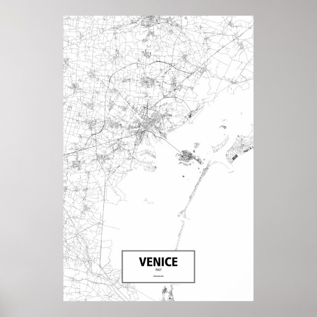 Affiches Venise, Italie (noir sur blanc) (Devant)