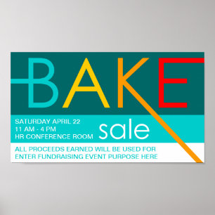 Affiches vente de gâteaux (typographique)