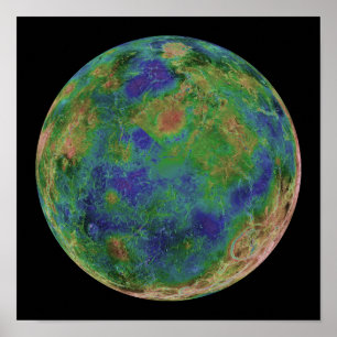 Affiches Vénus centré sur le Pôle Sud