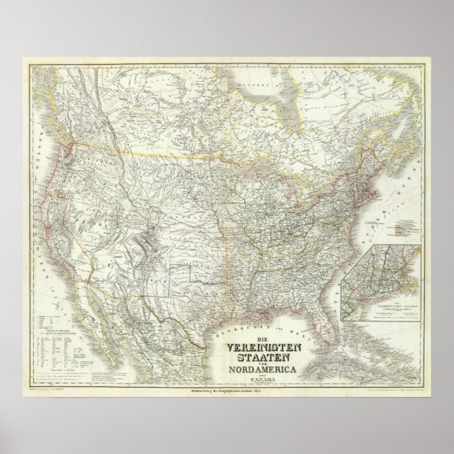 Affiches Vereinigten Staaten von N America - Nord US (Devant)