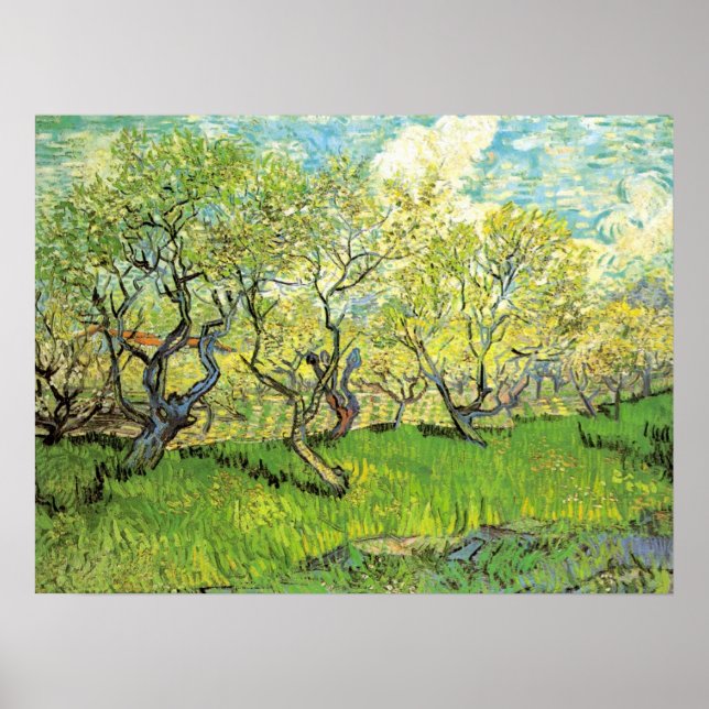 Affiches Verger en fleurs par Vincent van Gogh (Devant)